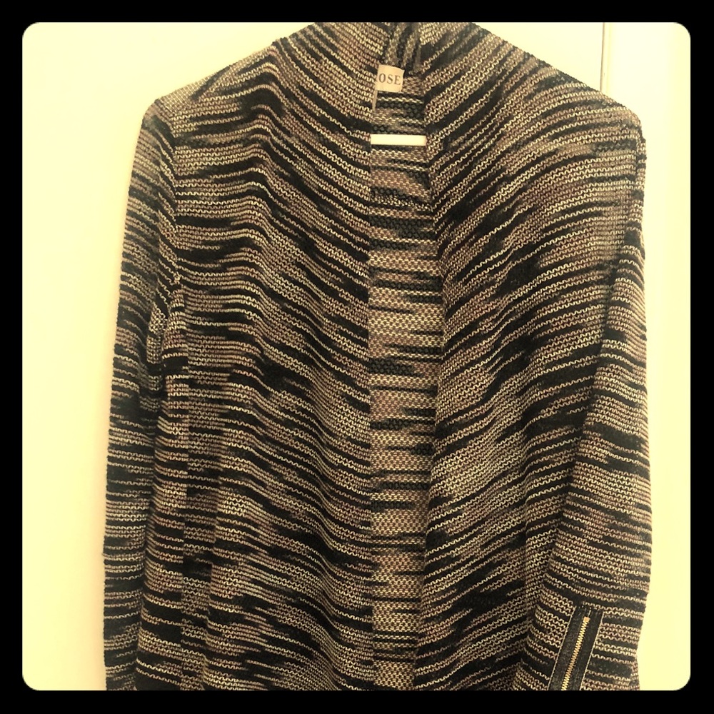 Knox Rose Pink and black cardigan